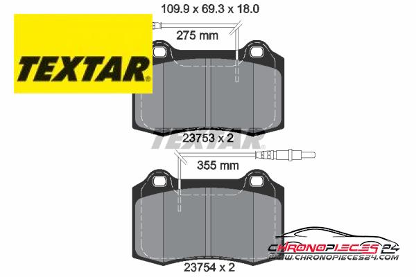 Achat de TEXTAR 2375301 Kit de plaquettes de frein, frein à disque pas chères