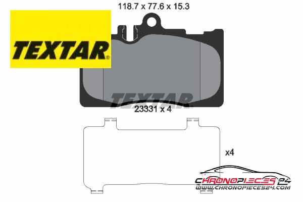 Achat de TEXTAR 2333102 Kit de plaquettes de frein, frein à disque pas chères