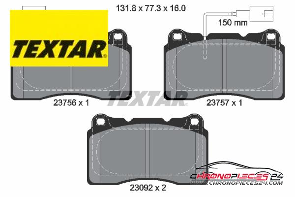 Achat de TEXTAR 2375603 Kit de plaquettes de frein, frein à disque pas chères