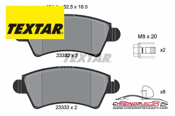 Achat de TEXTAR 2333201 Kit de plaquettes de frein, frein à disque pas chères