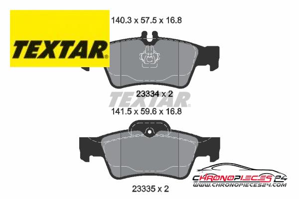 Achat de TEXTAR 2333403 Kit de plaquettes de frein, frein à disque pas chères