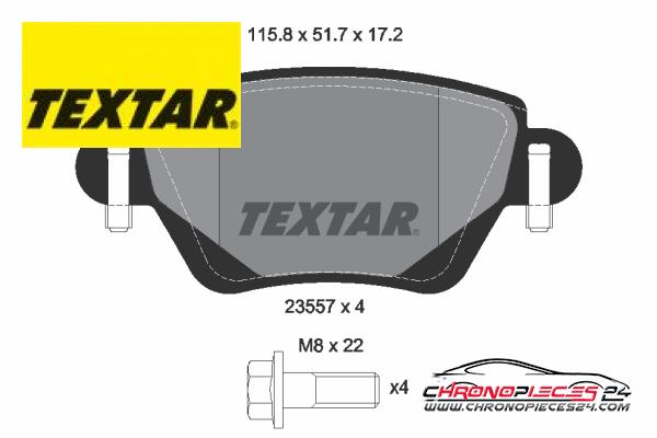 Achat de TEXTAR 2355701 Kit de plaquettes de frein, frein à disque pas chères