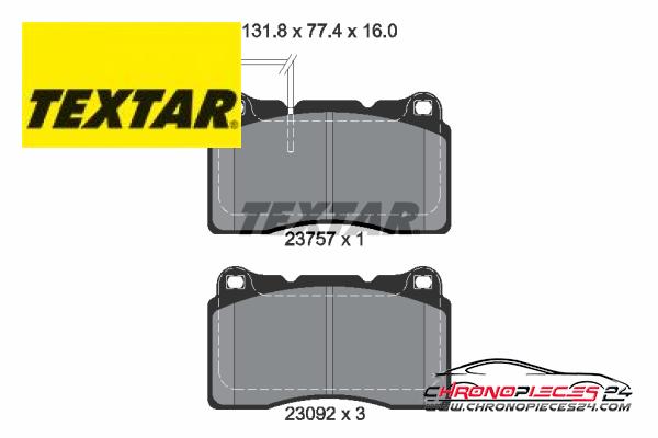 Achat de TEXTAR 2375701 Kit de plaquettes de frein, frein à disque pas chères