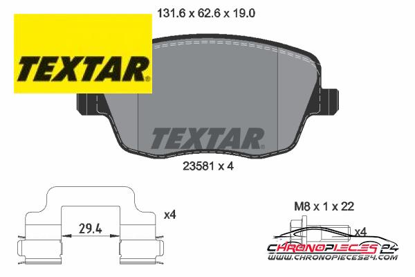 Achat de TEXTAR 2358101 Kit de plaquettes de frein, frein à disque pas chères