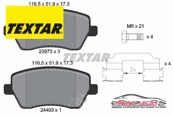 Achat de TEXTAR 2397302 Kit de plaquettes de frein, frein à disque pas chères