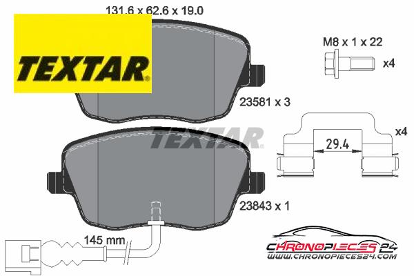 Achat de TEXTAR 2358102 Kit de plaquettes de frein, frein à disque pas chères