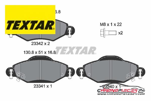 Achat de TEXTAR 2334001 Kit de plaquettes de frein, frein à disque pas chères