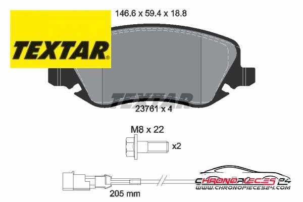 Achat de TEXTAR 2376101 Kit de plaquettes de frein, frein à disque pas chères