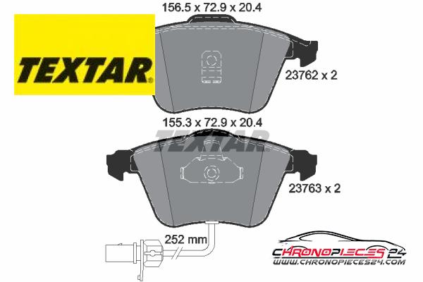 Achat de TEXTAR 2376201 Kit de plaquettes de frein, frein à disque pas chères