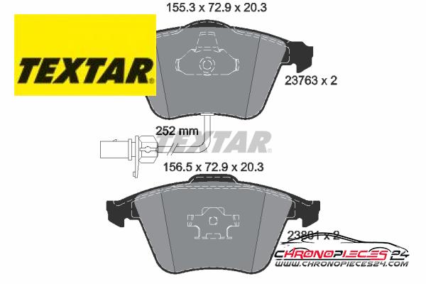 Achat de TEXTAR 2376302 Kit de plaquettes de frein, frein à disque pas chères