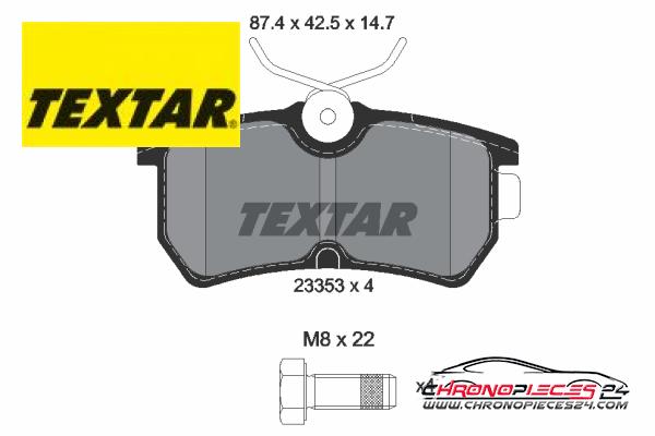 Achat de TEXTAR 2335301 Kit de plaquettes de frein, frein à disque pas chères