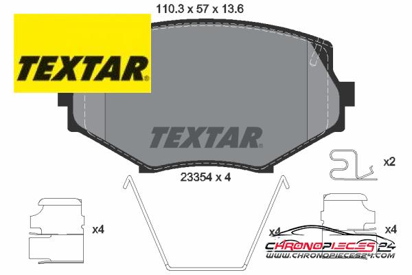 Achat de TEXTAR 2335404 Kit de plaquettes de frein, frein à disque pas chères