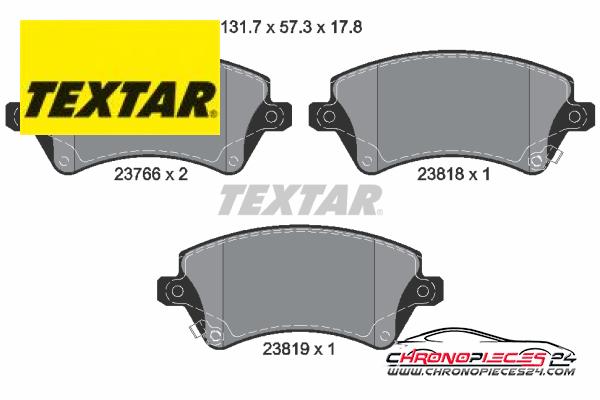 Achat de TEXTAR 2376601 Kit de plaquettes de frein, frein à disque pas chères