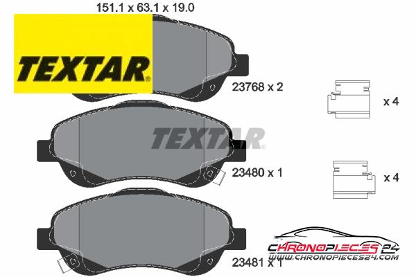 Achat de TEXTAR 2376802 Kit de plaquettes de frein, frein à disque pas chères