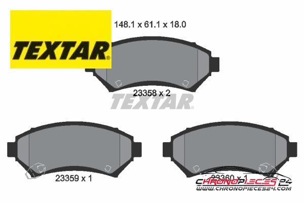 Achat de TEXTAR 2335801 Kit de plaquettes de frein, frein à disque pas chères