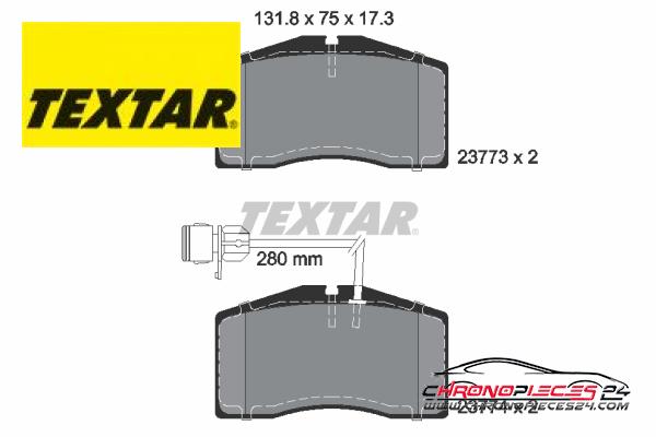 Achat de TEXTAR 2377301 Kit de plaquettes de frein, frein à disque pas chères