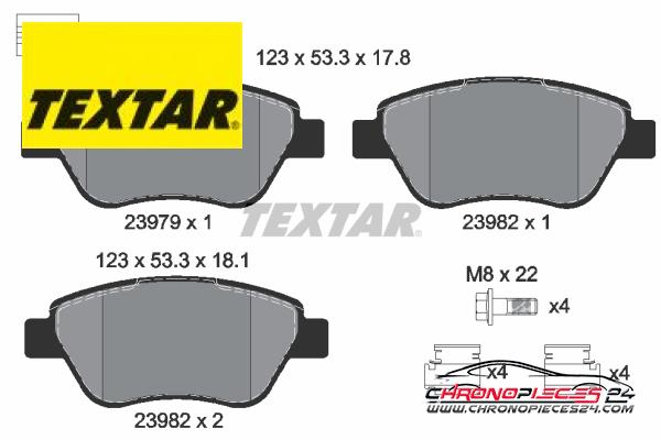 Achat de TEXTAR 2397901 Kit de plaquettes de frein, frein à disque pas chères