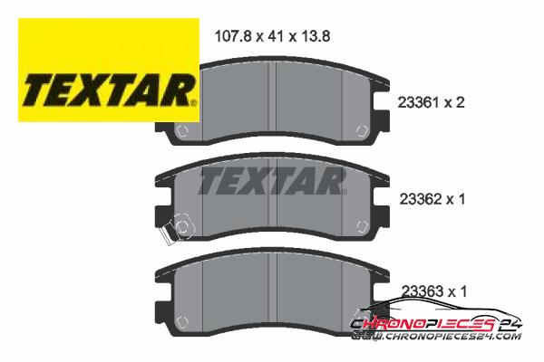 Achat de TEXTAR 2336101 Kit de plaquettes de frein, frein à disque pas chères