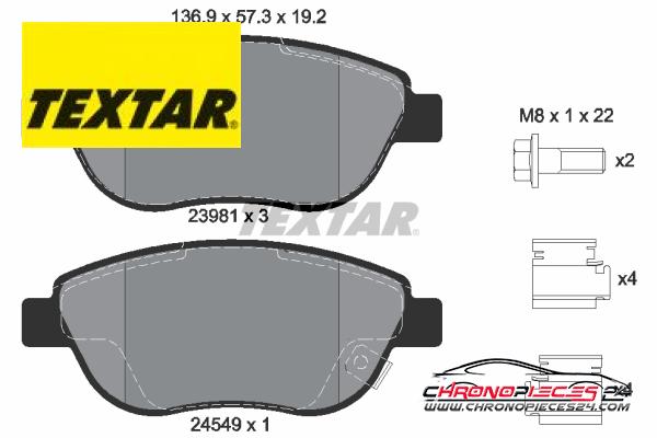 Achat de TEXTAR 2398101 Kit de plaquettes de frein, frein à disque pas chères