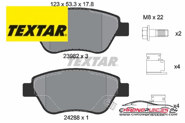 Achat de TEXTAR 2398202 Kit de plaquettes de frein, frein à disque pas chères