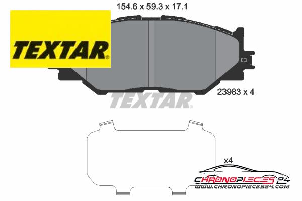 Achat de TEXTAR 2398301 Kit de plaquettes de frein, frein à disque pas chères