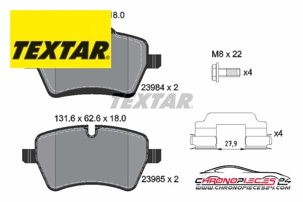 Achat de TEXTAR 2398401 Kit de plaquettes de frein, frein à disque pas chères