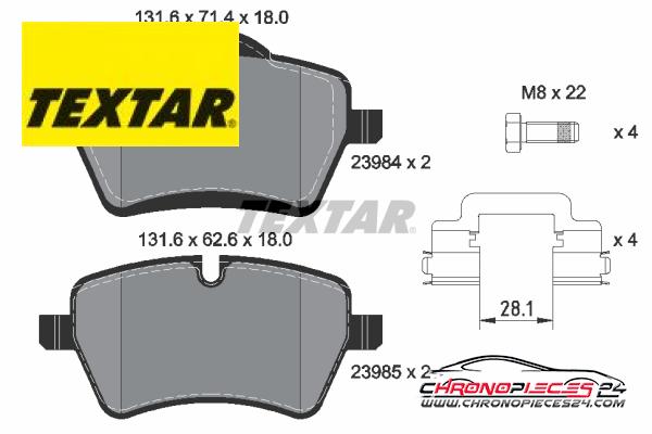 Achat de TEXTAR 2398404 Kit de plaquettes de frein, frein à disque pas chères