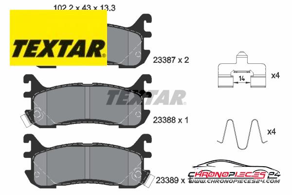 Achat de TEXTAR 2338704 Kit de plaquettes de frein, frein à disque pas chères