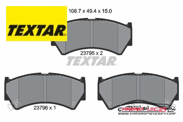 Achat de TEXTAR 2379501 Kit de plaquettes de frein, frein à disque pas chères