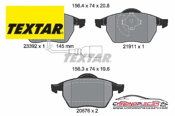 Achat de TEXTAR 2339201 Kit de plaquettes de frein, frein à disque pas chères