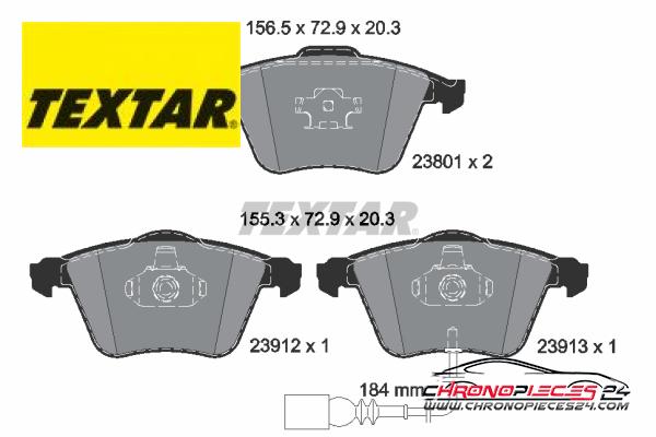 Achat de TEXTAR 2380101 Kit de plaquettes de frein, frein à disque pas chères