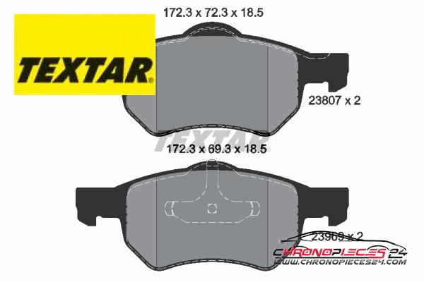 Achat de TEXTAR 2380701 Kit de plaquettes de frein, frein à disque pas chères