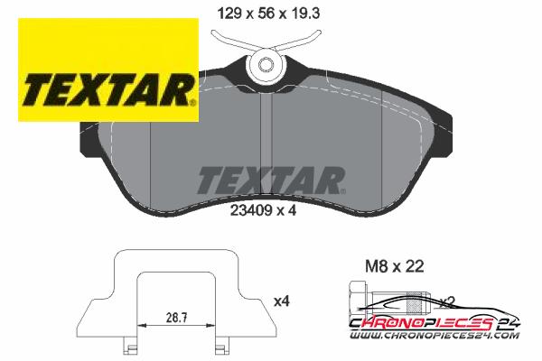 Achat de TEXTAR 2340902 Kit de plaquettes de frein, frein à disque pas chères