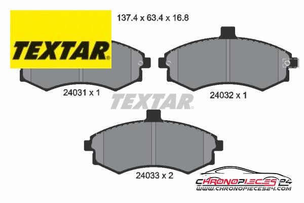 Achat de TEXTAR 2403101 Kit de plaquettes de frein, frein à disque pas chères