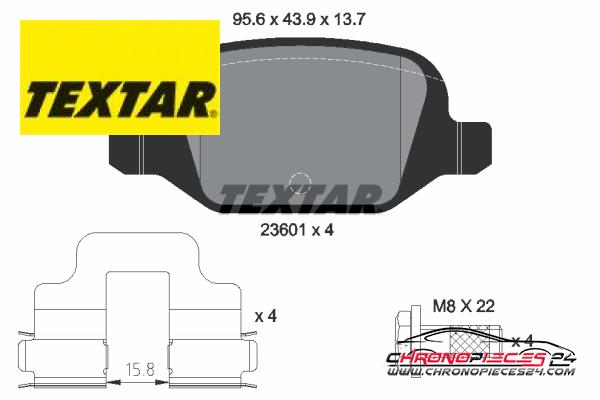 Achat de TEXTAR 2360102 Kit de plaquettes de frein, frein à disque pas chères