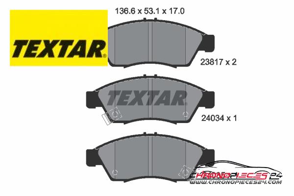 Achat de TEXTAR 2381701 Kit de plaquettes de frein, frein à disque pas chères