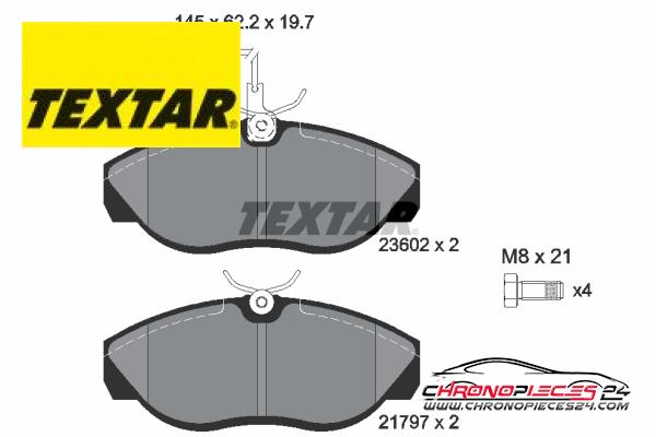 Achat de TEXTAR 2360201 Kit de plaquettes de frein, frein à disque pas chères