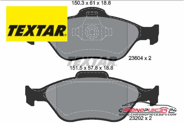 Achat de TEXTAR 2360406 Kit de plaquettes de frein, frein à disque pas chères