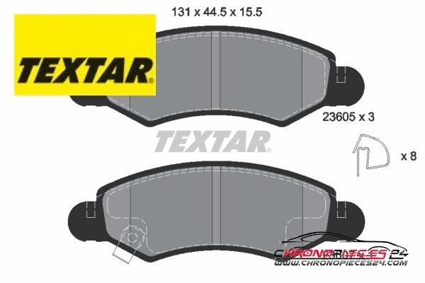 Achat de TEXTAR 2360501 Kit de plaquettes de frein, frein à disque pas chères