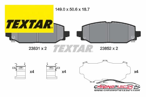 Achat de TEXTAR 2383101 Kit de plaquettes de frein, frein à disque pas chères