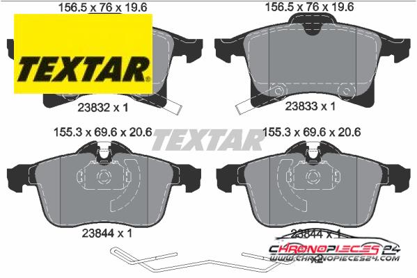 Achat de TEXTAR 2383204 Kit de plaquettes de frein, frein à disque pas chères