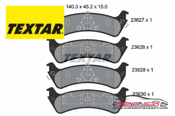 Achat de TEXTAR 2362701 Kit de plaquettes de frein, frein à disque pas chères