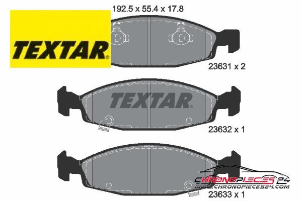 Achat de TEXTAR 2363101 Kit de plaquettes de frein, frein à disque pas chères