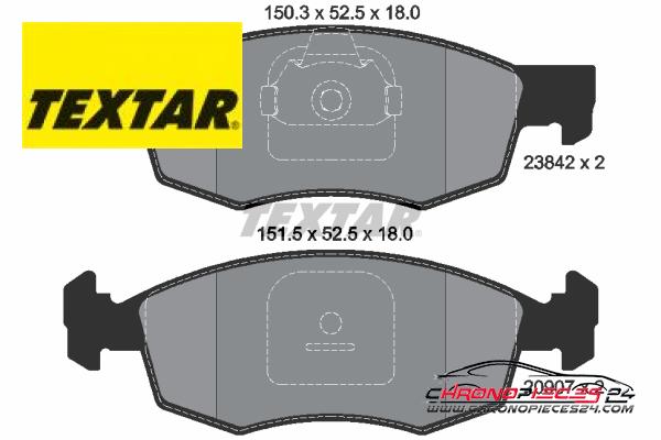 Achat de TEXTAR 2384201 Kit de plaquettes de frein, frein à disque pas chères