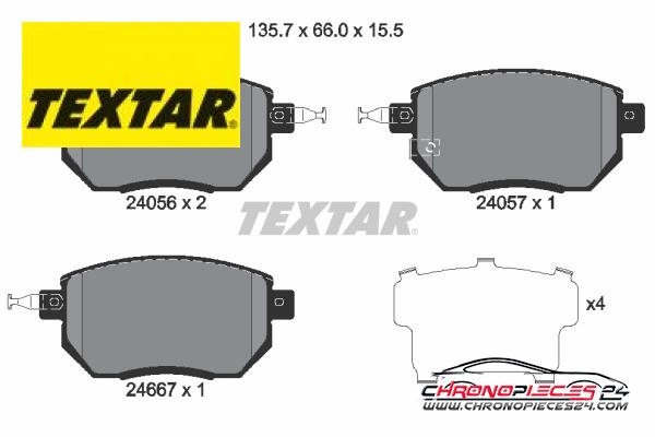 Achat de TEXTAR 2405601 Kit de plaquettes de frein, frein à disque pas chères