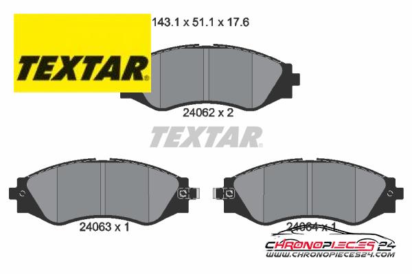 Achat de TEXTAR 2406201 Kit de plaquettes de frein, frein à disque pas chères