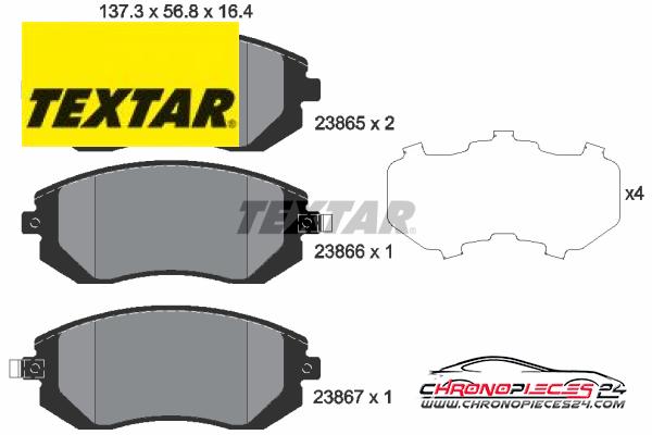 Achat de TEXTAR 2386501 Kit de plaquettes de frein, frein à disque pas chères