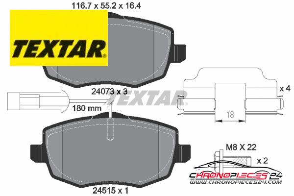 Achat de TEXTAR 2407303 Kit de plaquettes de frein, frein à disque pas chères