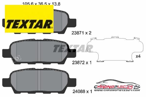 Achat de TEXTAR 2387101 Kit de plaquettes de frein, frein à disque pas chères