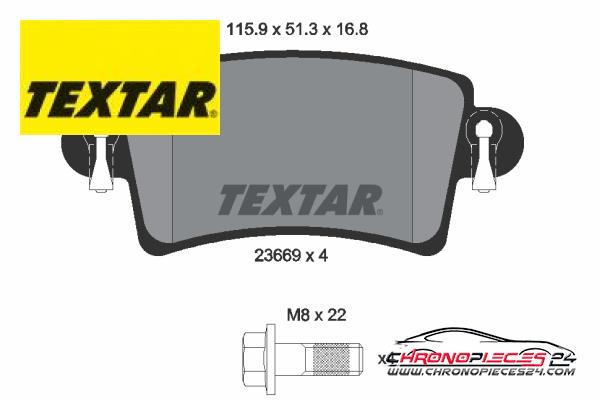 Achat de TEXTAR 2366901 Kit de plaquettes de frein, frein à disque pas chères